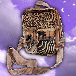 Vintage Pioneer Crossbody Leopard Bag